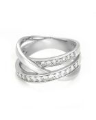 Anello Bel Entrelacs in oro bianco 0,11 ct con diamanti