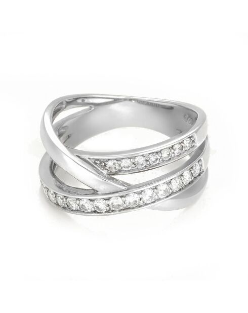 Anillo Bel Entrelacs de oro blanco y diamantes de 0,11 quilates