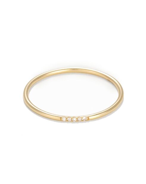 Bague Alliance Humilité Diamants 0.02 ct or jaune
