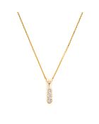 Pendentif Mini Trilogy Diamants 0.02 ct or jaune