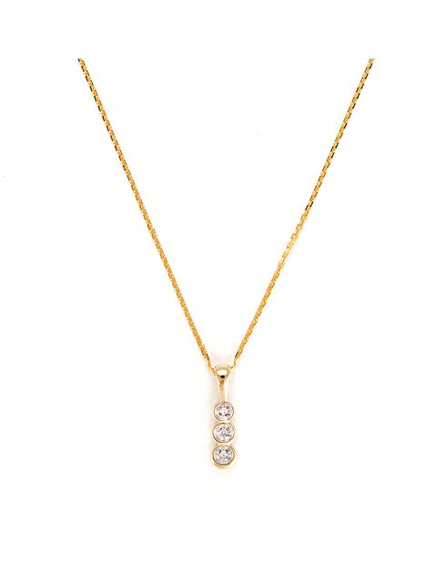 Ciondolo in oro giallo da 0,02 ct con diamanti Mini Trilogy