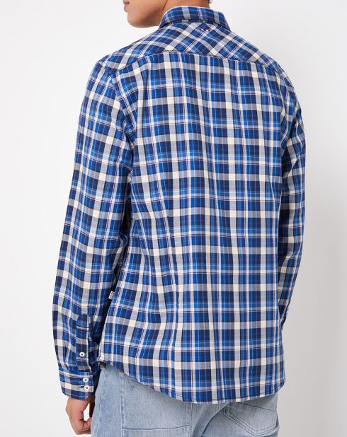 Chemise slim Greylock check à carreaux bleu/crème/noir