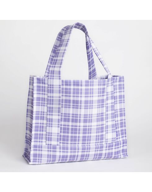 Sac Lavande à carreaux lilas - 27x34x10 cm