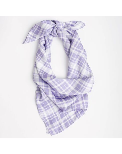 Foulard Lavande à carreaux  lilas - 70x70 cm