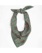 Foulard Giardinetto fleuri vert/multicolore - 70x70 cm
