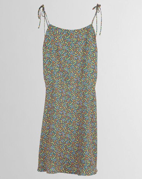 Robe courte Giardinetto fleurie vert/multicolore