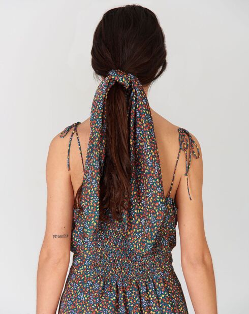 Foulard Giardinetto fleuri vert/multicolore - 70x70 cm