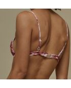 Haut de Maillot Sporty Tie Dye imprimé rouge/blanc