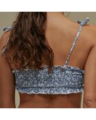Haut de Maillot Milos fleuri bleu