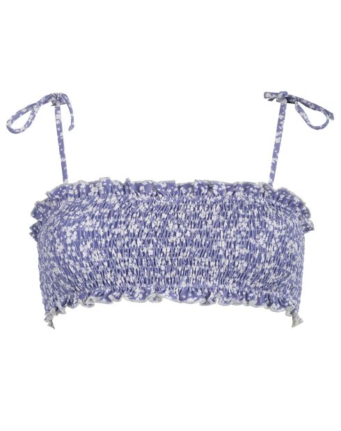 Haut de Maillot Milos fleuri bleu