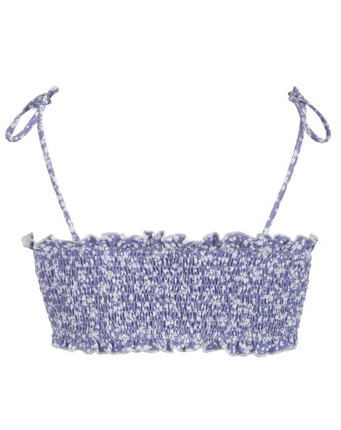 Haut de Maillot Milos fleuri bleu