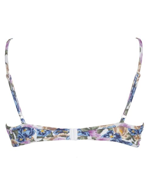 Haut de Maillot Positano fleuri blanc/bleu