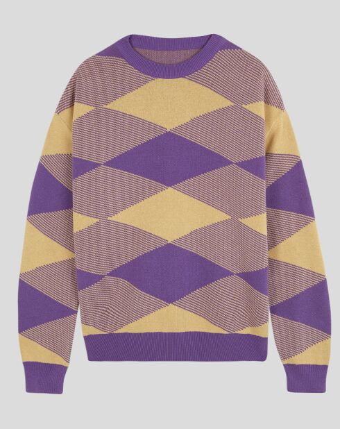 Pull Doma imprimé violet/jaune