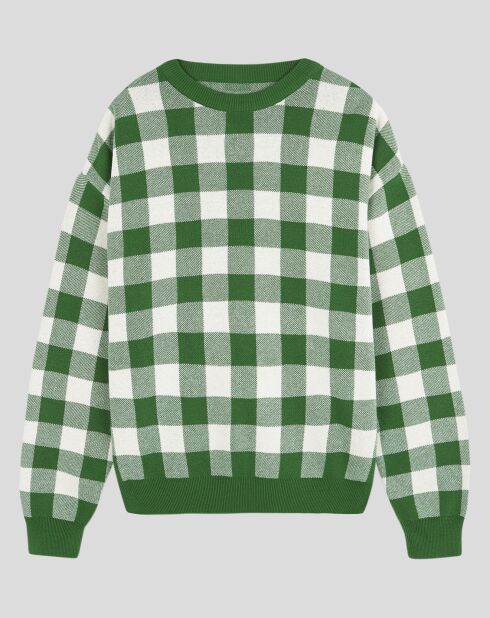 Pull Ranger à carreaux vert/blanc