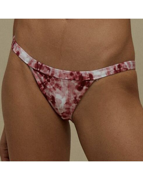 Bas de Maillot Sporty Tie Dye imprimé rouge/blanc