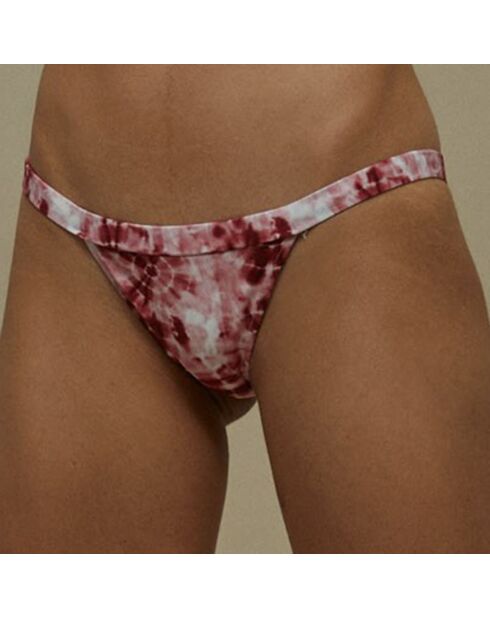 Bas de Maillot Sporty Tie Dye imprimé rouge/blanc
