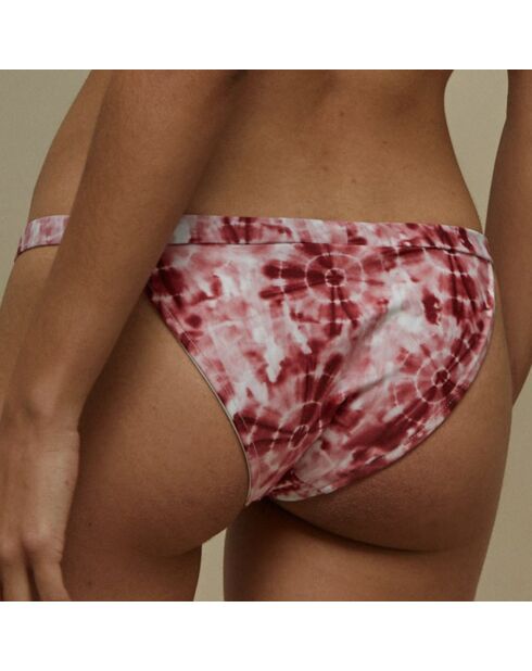 Bas de Maillot Sporty Tie Dye imprimé rouge/blanc