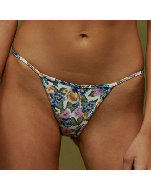 Bas de Maillot Positano fleuri blanc/bleu