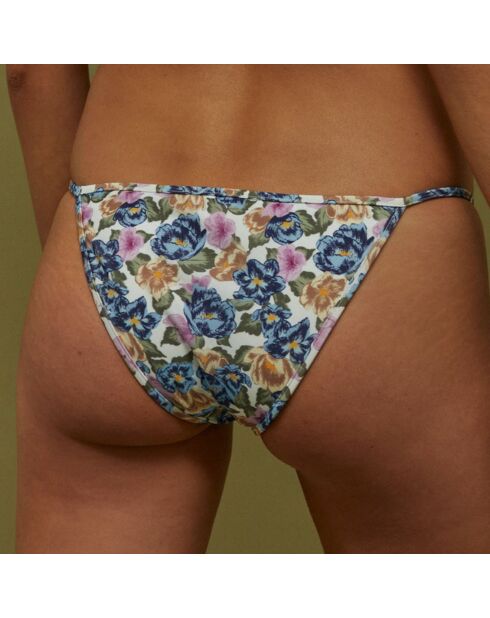 Bas de Maillot Positano fleuri blanc/bleu
