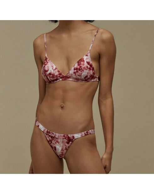 Bas de Maillot Sporty Tie Dye imprimé rouge/blanc