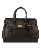 Schwarze Ondine Lederhandtasche - 35x22x14 cm