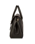 Schwarze Ondine Lederhandtasche - 35x22x14 cm