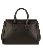 Schwarze Ondine Lederhandtasche - 35x22x14 cm