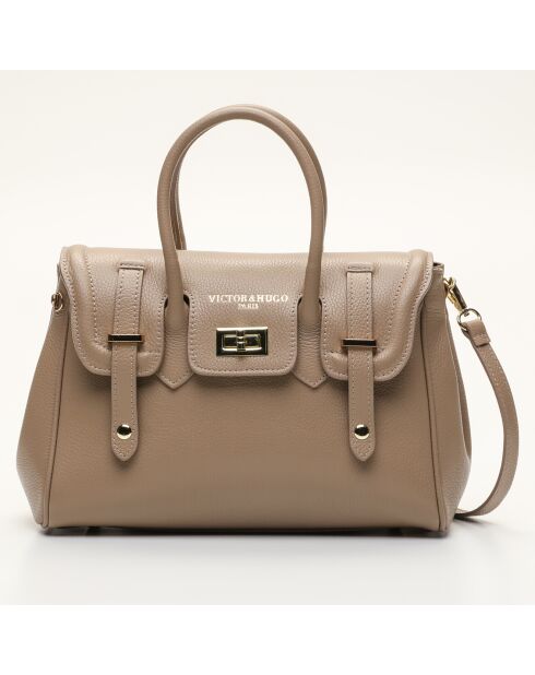Borsa Ondine in pelle taupe - 35x22x14 cm