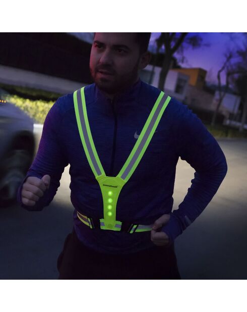 Harnais Réfléchissant avec LED pour Sportifs fluo jaune