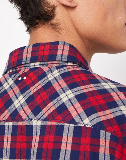 Chemise slim Greylock check à carreaux rouge/marine/crème