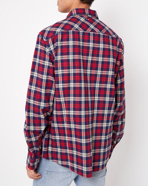 Chemise slim Greylock check à carreaux rouge/marine/crème