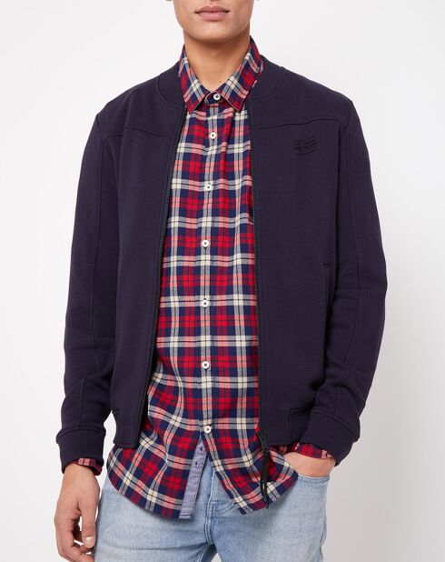 Donkerblauwe sweater met ritssluiting van Boe