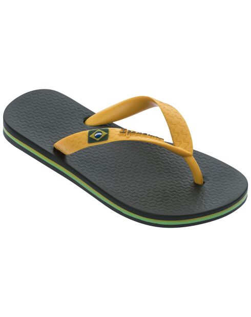 Clas Brasil Ii groen/gele teenslippers