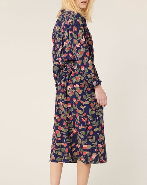 Robe Madeleine imprimée marine/multicolore