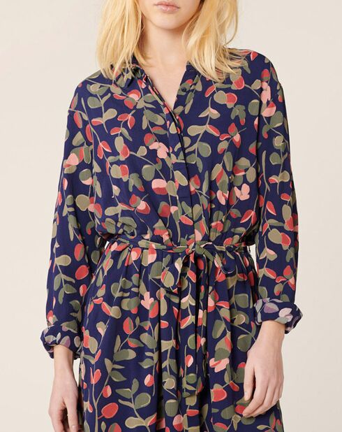 Robe Madeleine imprimée marine/multicolore