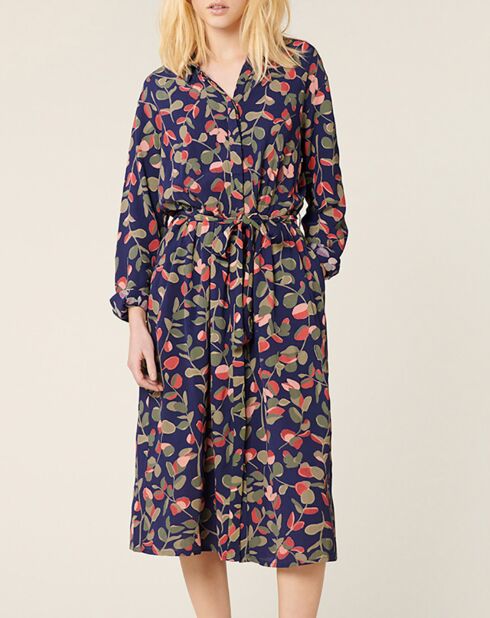 Robe Madeleine imprimée marine/multicolore