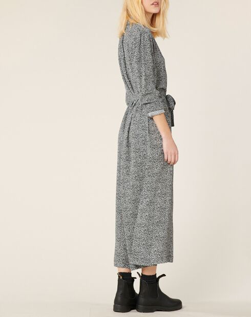 Robe Maria impirmée noir/écru