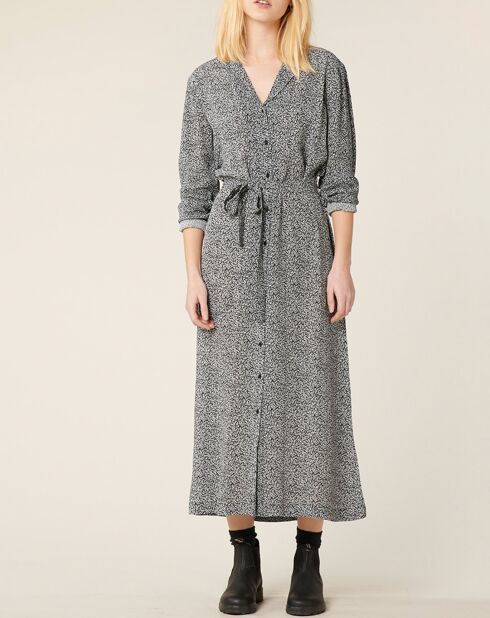Robe Maria impirmée noir/écru