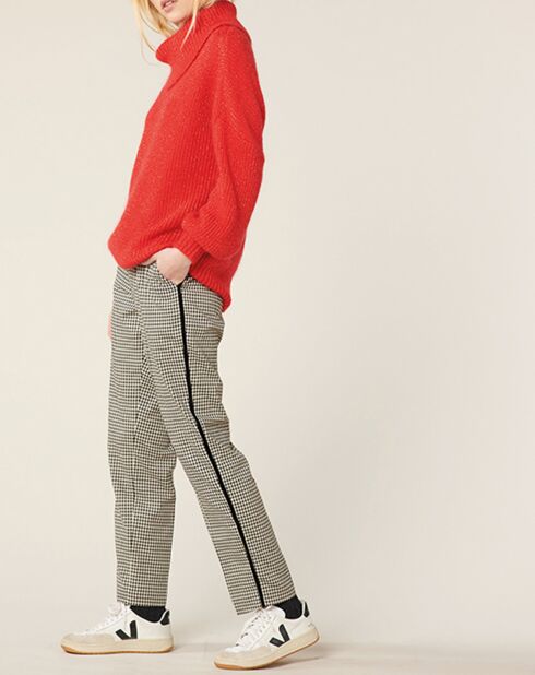 Pantalon Mimosa à carreaux noir/écru