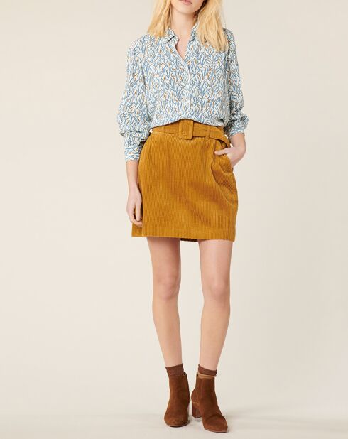 Jupe en Velours côtelé Miriame caramel