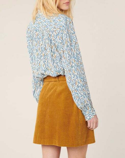 Jupe en Velours côtelé Miriame caramel