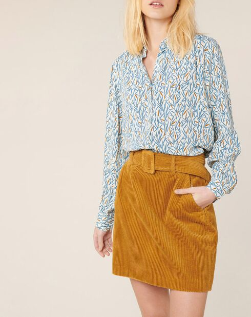 Jupe en Velours côtelé Miriame caramel