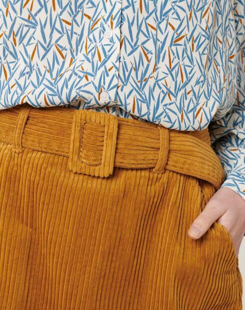 Jupe en Velours côtelé Miriame caramel