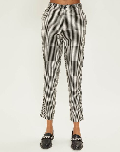 Pantalon Mimosa à carreaux noir/écru