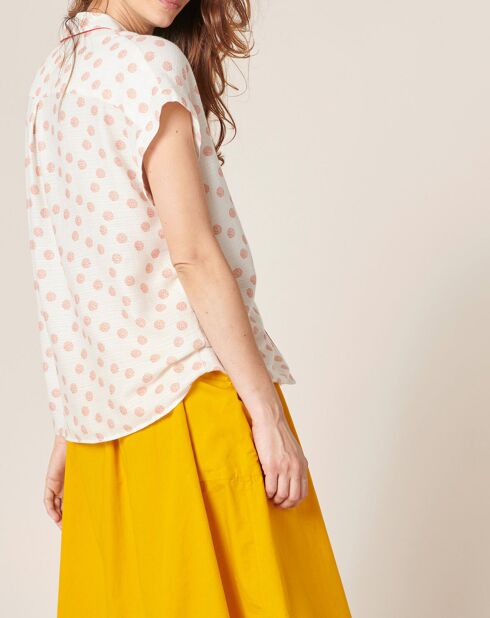 Chemise Cindel à pois écrue