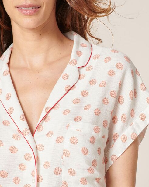 Chemise Cindel à pois écrue