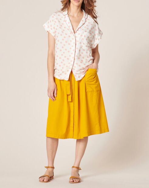 Chemise Cindel à pois écrue