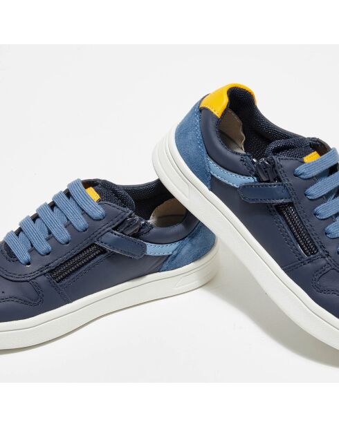 Sneakers en Cuir & Textile Djrock bleu/jaune