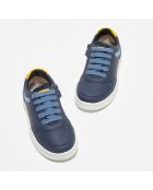 Sneakers en Cuir & Textile Djrock bleu/jaune