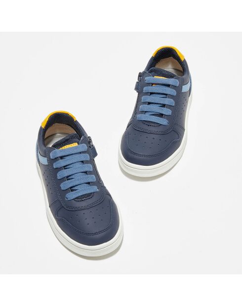 Sneakers en Cuir & Textile Djrock bleu/jaune